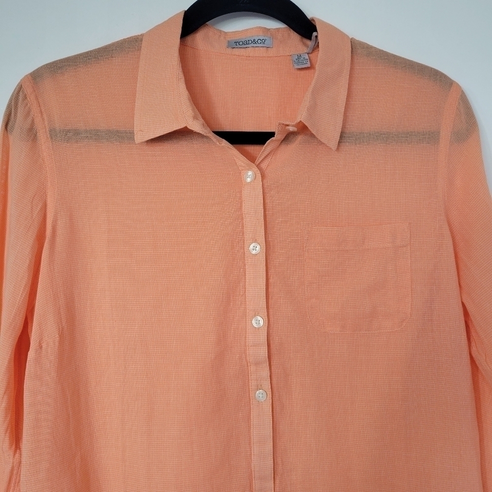 Toad & Co Airbrush Tunic Melon Orange 100% Organic Cotton Size M - Picture 9 of 9